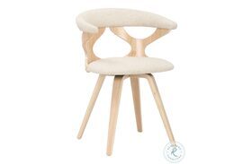 Gardenia Cream Fabric And Natural Wood Chair