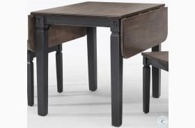 Glennwood Rubbed Black and Charcol Drop Leaf Extendable Dining Table