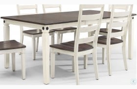 Glennwood Rubbed White and Charcol Extendable Dining Table