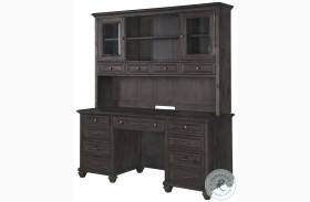 Sutton Place Weathered Charcoal Credenza With Hutch