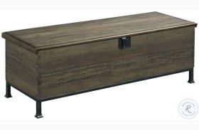 Hidden Treasures Brown And Black Milling Chest Cocktail Table