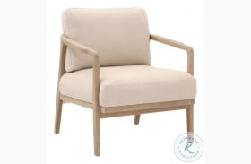 Bella Antique Flax Linen Smoke Gray Oak And White Harbor Club Chair