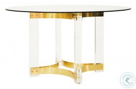 Hendrix Acrylic And Antique Brass 48" Dining Table