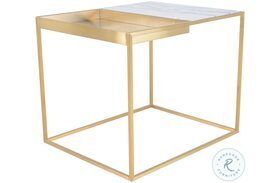 Corbett White And Gold Side Table