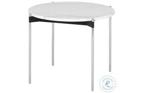 Pixie White And Silver Side Table