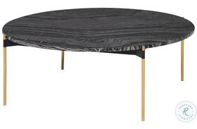 Pixie Black Wood Vein And Gold Coffee Table