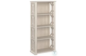 Homestead Linen White Oak 4 Shelf Farmhouse Bookcase