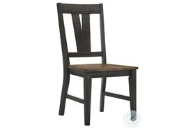 Harper Brushed Brown and Pecan Splat Back Side Chair Set of 2
