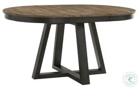 Harper Brushed Brown and Pecan Extendable Round Dining Table
