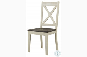 Huron Distressed Chalk Cocoa Bean Dining Side Chair Set of 2