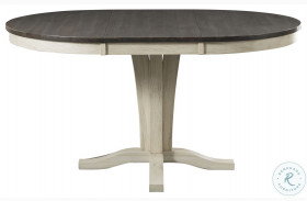 Huron Distressed Chalk Cocoa Bean Extendable Round Dining Table