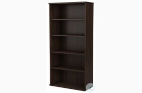 Hybrid Black Walnut Tall 5 Shelf Bookcase