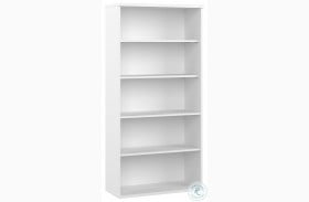Hybrid White Tall 5 Shelf Bookcase