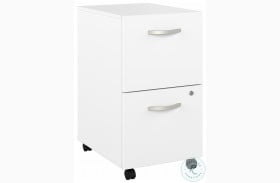 Hybrid White 2 Drawer Mobile File Cabinet