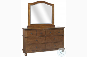 Oxford Whiskey Brown Dresser with Arched Mirror