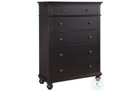Oxford Rubbed Black 5 Drawer Chest