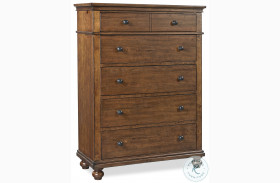 Oxford Whiskey Brown 5 Drawer Chest
