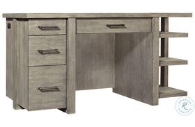 Platinum Gray Linen Open Shelves 60" Desk
