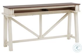 Pinebrook Prairie White Console Bar Table