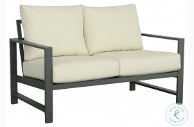 Edgewater Charcoal And Oyster Outdoor Loveseat