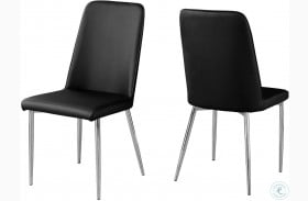 Black And Chrome 37" H Dining Chair Set of 2
