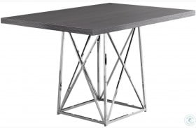 Gray And Chrome 48" Dining Table
