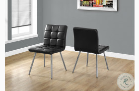 Black Chrome Metal 32" Dining Chair Set of 2