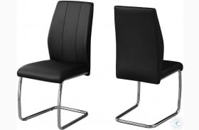 Black And Chrome 39" H Dining Chair Set of 2