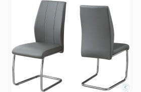 Gray And Chrome 39" H Dining Chair Set of 2