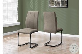 1114 Taupe Fabric Dining Chair Set Of 2