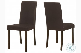 1303 Espresso And Dark Brown Upholstered Dining Chair Set of 2
