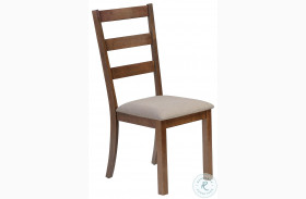 1313 Beige Ladder Back Upholstered Side Chair Set of 2
