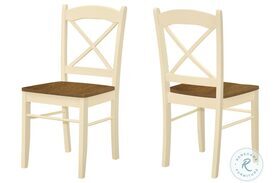 1325 Cream And Oak Dining Chair Set Of 2