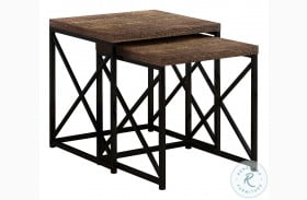 3413 Brown And Black Nesting Table Set Of 2
