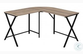 7197 Dark Taupe And Black 55" L Shaped Desk