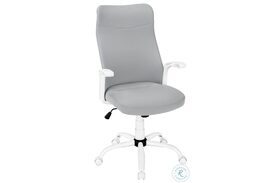 7324 White And Grey Fabric Multi Position Office Chair