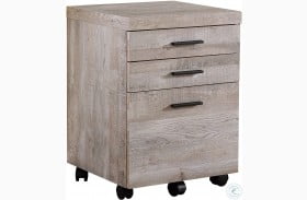 Taupe Wood 3 Drawer Filing Cabinet
