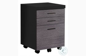 7403 Black And Grey 3 Drawer Filing Cabinet