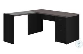 7431 Black And Grey L Shaped Desk