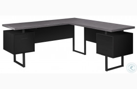 7432 Black L Shaped Computer Desk