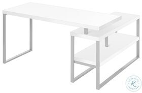 7585 White L Shape Computer Desk