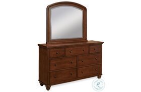 Cambridge Brown Cherry Double Dresser with Mirror