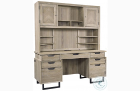 Harper Point Bleached Khaki 66" Credenza with Hutch