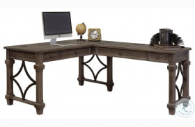 Carson Weathered Gray Brown 60" L Shape Desk