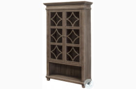 Carson Weathered Gray Brown Glass Display Cabinet