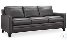 Flexton Charcoal Leather Sofa