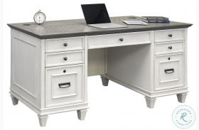 Hartford White Double Pedestal Desk