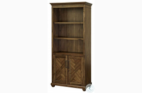 Porter Brown Bookcase With Doors