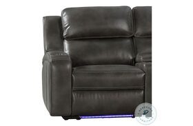Silhouette Slate LAF Dual Power Recliner with Lights