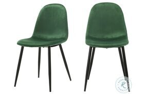 Isla Isadora Emerald Velvet Side Chair Set Of 2